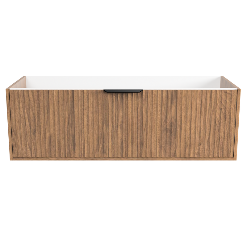Timberline Byron 48" Florentine Walnut Wall Mount Vanity Cabinet Only with Black Hardware - view 2