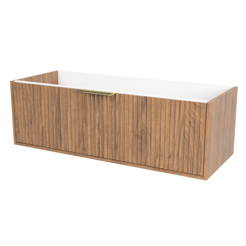 Timberline Byron 48" Florentine Walnut Wall Mount Vanity Cabinet Only with Gold Hardware