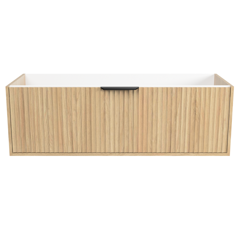 Timberline Byron 48" Prime Oak Wall Mount Vanity Cabinet Only with Black Hardware - view 2