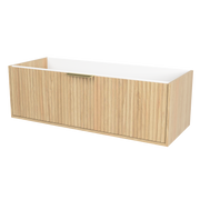 Timberline Byron 48" Prime Oak Wall Mount Vanity Cabinet Only with Gold Hardware