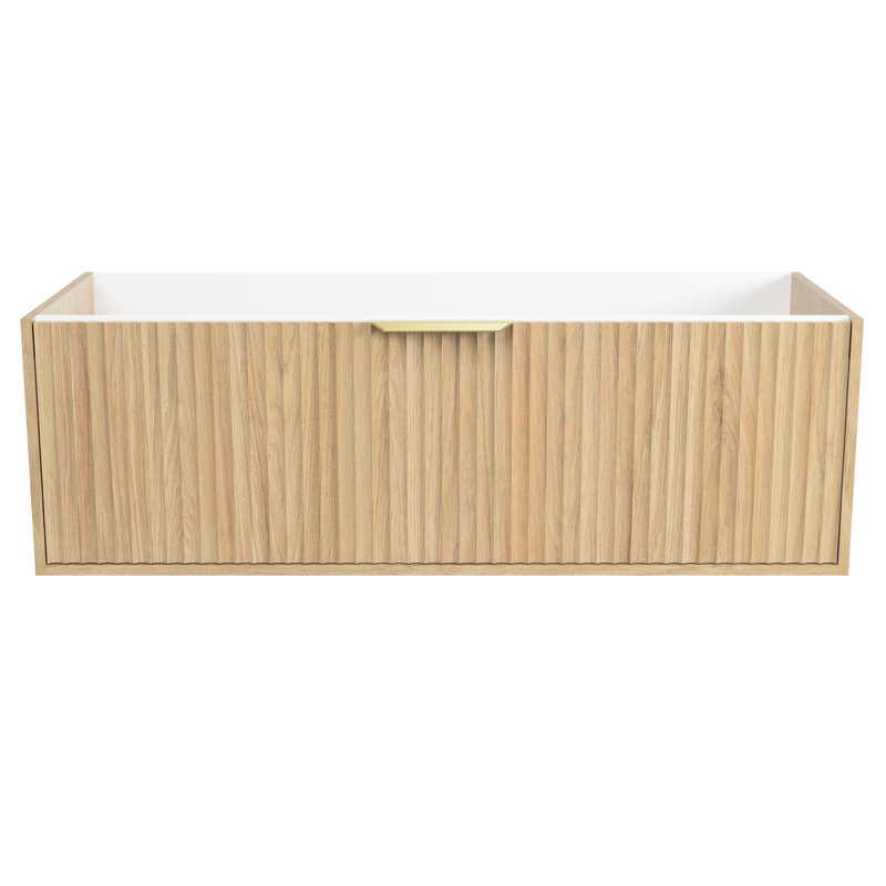 Timberline Byron 48" Prime Oak Wall Mount Vanity Cabinet Only with Gold Hardware - view 2