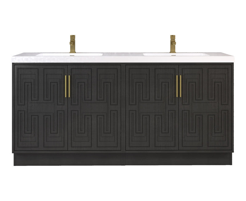 Moreno Bath BELLA-72D Bella 72" Freestanding Bathroom Vanity with Double Sink Top - view 12