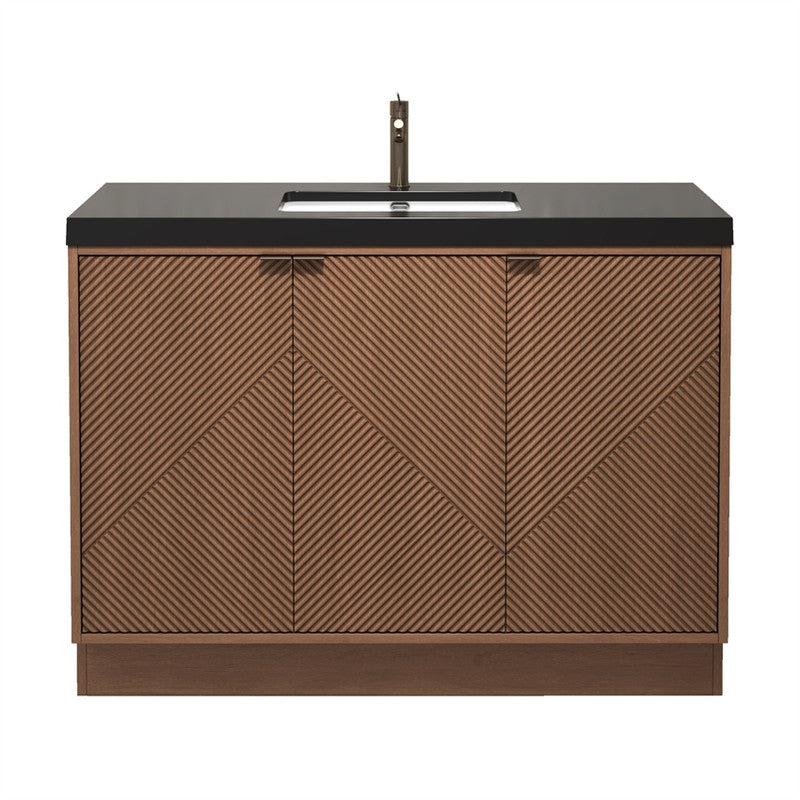 Moreno Bath MT48FS Mason 48" Fluted Freestanding Bathroom Vanity with Sink Top
