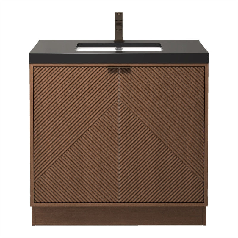 Moreno Bath MT36FS Mason 36" Fluted Freestanding Bathroom Vanity with Sink Top