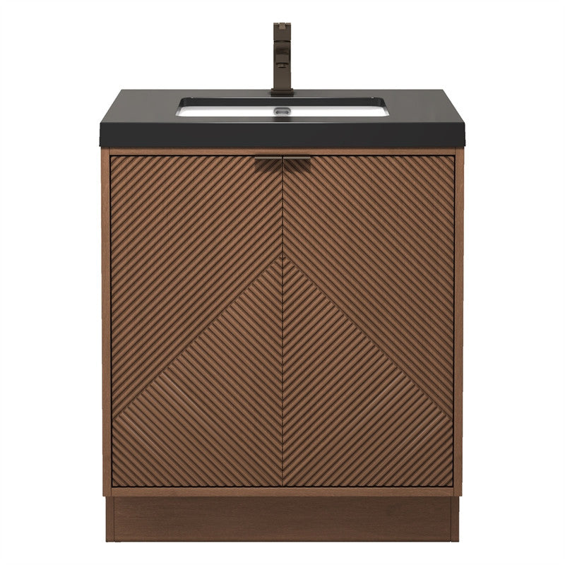 Moreno Bath MT30FS Mason 30" Fluted Freestanding Bathroom Vanity with Sink Top