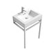 Kube Bath CH24 Haus 24" Chrome Stainless Steel Console Single Sink Bathroom Vanity with Reinforced Acrylic Composite Top