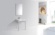 Kube Bath CH24 Haus 24" Chrome Stainless Steel Console Single Sink Bathroom Vanity with Reinforced Acrylic Composite Top - view 6