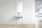 Kube Bath CH24 Haus 24" Chrome Stainless Steel Console Single Sink Bathroom Vanity with Reinforced Acrylic Composite Top - view 5