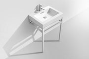 Kube Bath CH24 Haus 24" Chrome Stainless Steel Console Single Sink Bathroom Vanity with Reinforced Acrylic Composite Top - view 4