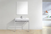 Kube Bath CH36 Haus 36" Chrome Stainless Steel Console Single Sink Bathroom Vanity with Reinforced Acrylic Composite Top - view 5