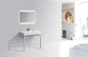 Kube Bath CH36 Haus 36" Chrome Stainless Steel Console Single Sink Bathroom Vanity with Reinforced Acrylic Composite Top - view 2