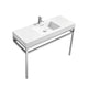 Kube Bath CH48 Haus 48" Chrome Stainless Steel Console Single Sink Bathroom Vanity with Reinforced Acrylic Composite Top
