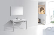 Kube Bath CH48 Haus 48" Chrome Stainless Steel Console Single Sink Bathroom Vanity with Reinforced Acrylic Composite Top - view 5