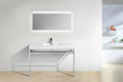 Kube Bath CH48 Haus 48" Chrome Stainless Steel Console Single Sink Bathroom Vanity with Reinforced Acrylic Composite Top - view 4