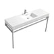 Kube Bath CH60S Haus 60" Chrome Stainless Steel Console Single Sink Bathroom Vanity with Reinforced Acrylic Composite Top