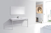 Kube Bath CH60S Haus 60" Chrome Stainless Steel Console Single Sink Bathroom Vanity with Reinforced Acrylic Composite Top - view 2
