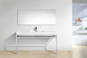 Kube Bath CH60S Haus 60" Chrome Stainless Steel Console Single Sink Bathroom Vanity with Reinforced Acrylic Composite Top - view 3