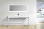 Kube Bath CH60S Haus 60" Chrome Stainless Steel Console Single Sink Bathroom Vanity with Reinforced Acrylic Composite Top - view 6