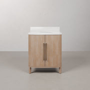 CI30EM08TL - Cirilla 30 In. Single Sink Pre-Assembled Transitional Style Bathroom Vanity With 3/4" White Engineered Marble Countertop