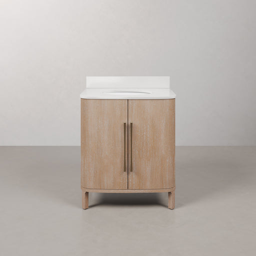 CI30EM08TL - Cirilla 30 In. Single Sink Pre-Assembled Transitional Style Bathroom Vanity With 3/4" White Engineered Marble Countertop