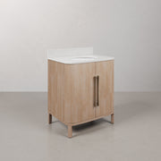 CI30EM08TL - Cirilla 30 In. Single Sink Pre-Assembled Transitional Style Bathroom Vanity With 3/4" White Engineered Marble Countertop