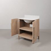 CI30EM08TL - Cirilla 30 In. Single Sink Pre-Assembled Transitional Style Bathroom Vanity With 3/4" White Engineered Marble Countertop