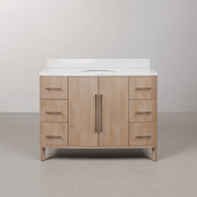 CI48EM08TL - Cirilla 48 In. Single Sink Pre-Assembled Transitional Style Bathroom Vanity With 3/4" White Engineered Marble Countertop