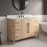 CI48EM08TL - Cirilla 48 In. Single Sink Pre-Assembled Transitional Style Bathroom Vanity With 3/4" White Engineered Marble Countertop