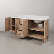 CI72EM08TL - Cirilla 72 In. Double Sinks Pre-Assembled Transitional Style Bathroom Vanity With 3/4" White Engineered Marble Countertop