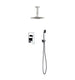 Kube Bath CR200HH2V Aqua Piazza Chrome Shower Set with 8" Ceiling Mount Square Rain Shower and Handheld