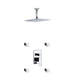 Kube Bath CR3004J2V Aqua Piazza Chrome Shower Set with 12" Ceiling Mount Square Rain Shower and 4 Body Jets