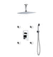 Kube Bath CR3004JHH3V Aqua Piazza Chrome Shower Set with 12" Ceiling Mount Square Rain Shower, 4 Body Jets and Handheld