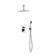 Kube Bath CR300HH2V Aqua Piazza Chrome Shower Set with 12" Ceiling Mount Square Rain Shower and Handheld