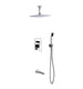 Kube Bath CR300HHTF3V Aqua Piazza Chrome Shower Set with 12" Ceiling Mount Square Rain Shower, Handheld and Tub Filler