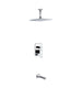 Kube Bath CR300TF2V Aqua Piazza Chrome Shower Set with 12" Ceiling Mount Square Rain Shower and Tub Filler