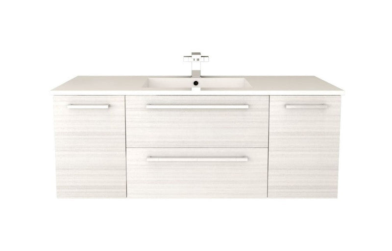 Cutler FV W/CHOCOLATE48 Silhouette 48" Single Sink Wall Mount Cultured Marble Top Bathroom Vanity - White Chocolate
