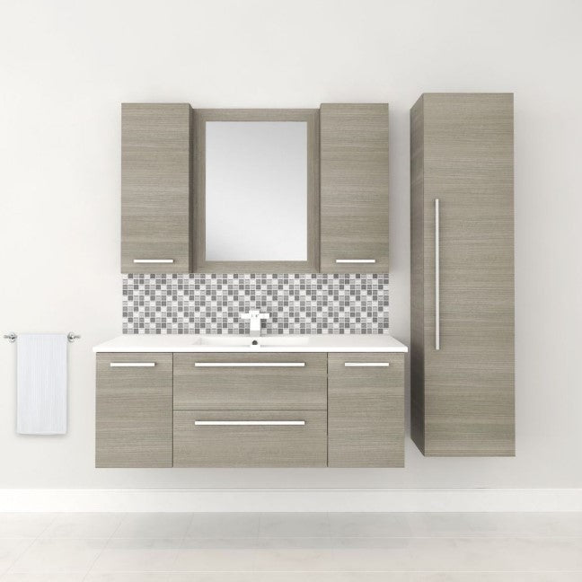 Cutler FV ARIA48 Silhouette 48" Single Sink Wall Mount Cultured Marble Top Bathroom Vanity - Aria