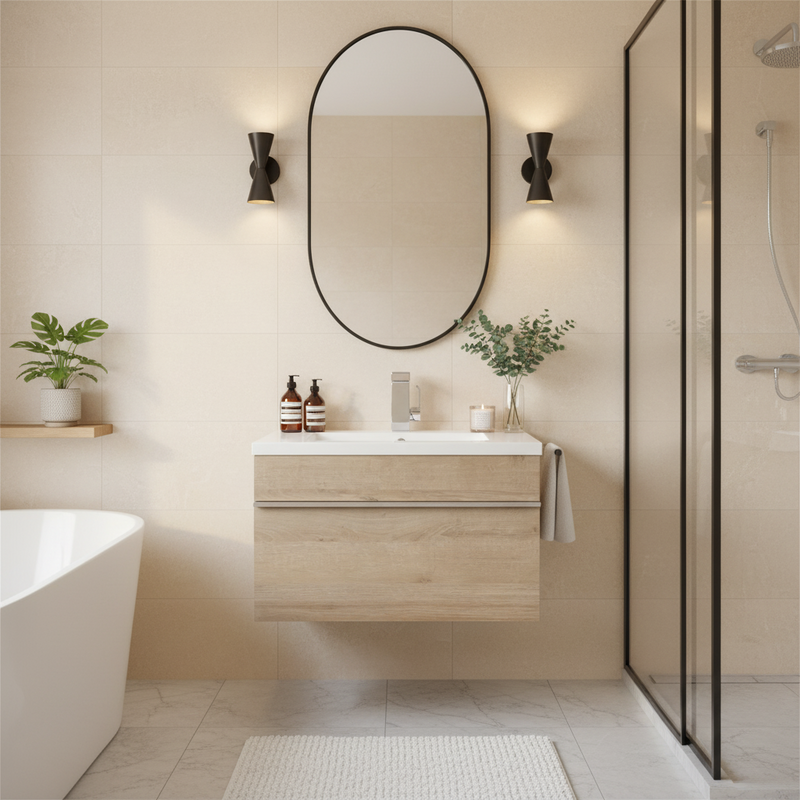 Cutler FV TR ORGANIC24 Trough 24" Wall Mount Modern Cultured Marble Top Bathroom Vanity - Organic