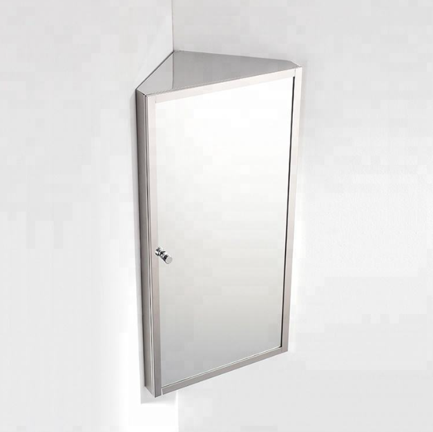 Bathroom Corner Medicine Cabinet Wall Mounted Storage with Mirror