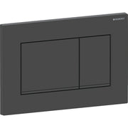 Geberit Sigma30 Dual Flush Actuator Plate - Matte Black with Glossy Black Stripes