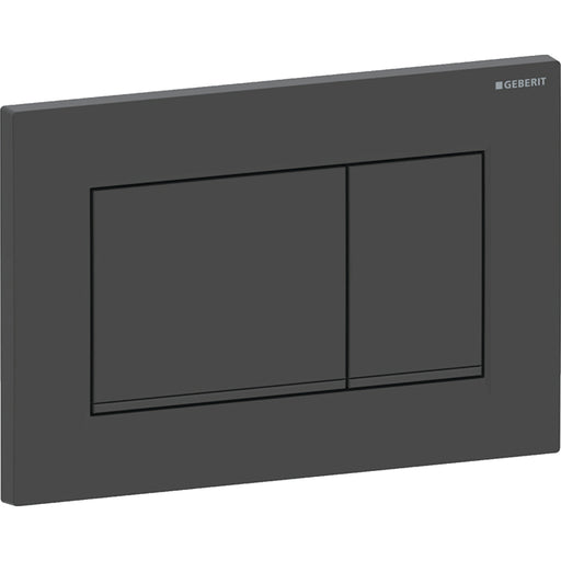 Geberit Sigma30 Dual Flush Actuator Plate - Matte Black with Glossy Black Stripes