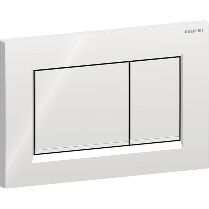Geberit Sigma30 Dual Flush Actuator Plate - Bright Chrome with Matte Chrome Stripes