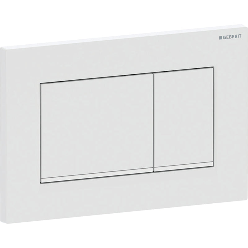 Geberit Sigma30 Dual Flush Actuator Plate - Matte White with Glossy White Stripes