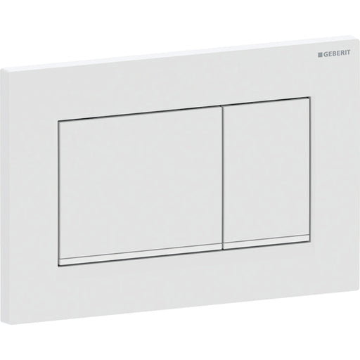Geberit Sigma30 Dual Flush Actuator Plate - Matte White with Glossy White Stripes