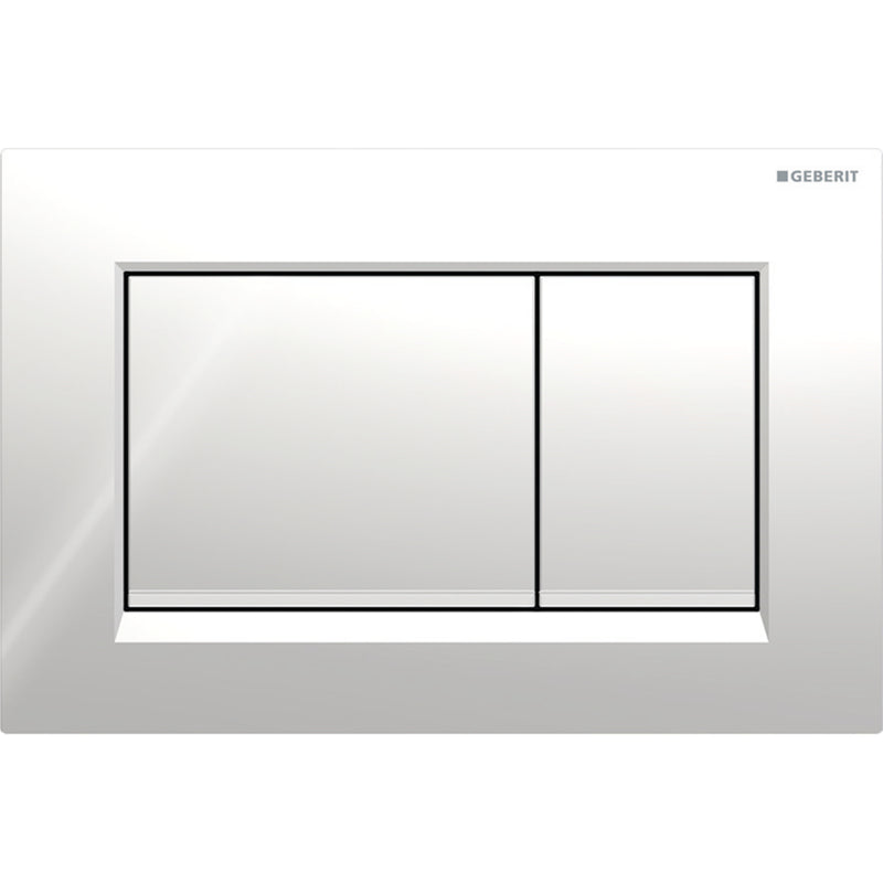 Geberit Sigma30 Dual Flush Actuator Plate - Bright Chrome with Matte Chrome Stripes