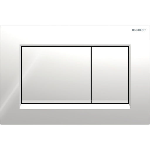 Geberit Sigma30 Dual Flush Actuator Plate - Bright Chrome with Matte Chrome Stripes
