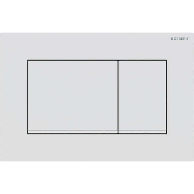 Geberit Sigma30 Dual Flush Actuator Plate - Matte White with Glossy White Stripes