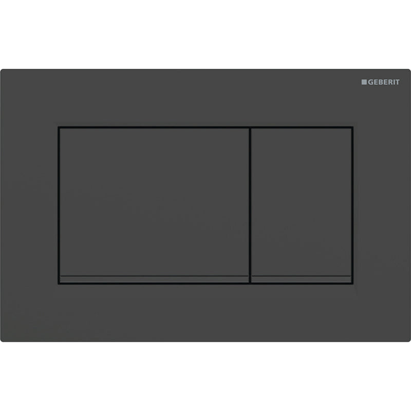 Geberit Sigma30 Dual Flush Actuator Plate - Matte Black with Glossy Black Stripes