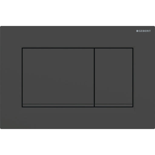 Geberit Sigma30 Dual Flush Actuator Plate - Matte Black with Glossy Black Stripes