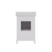 DE24CW01PW - Derby 24 In. Single Sink Pre-Assembled Traditional Style Bathroom Vanity with 1" Carrara White Marble Top